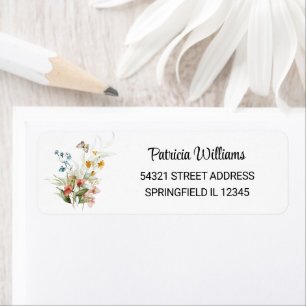 Minimal Colourful Still Life Floral Return Address Return Address Label