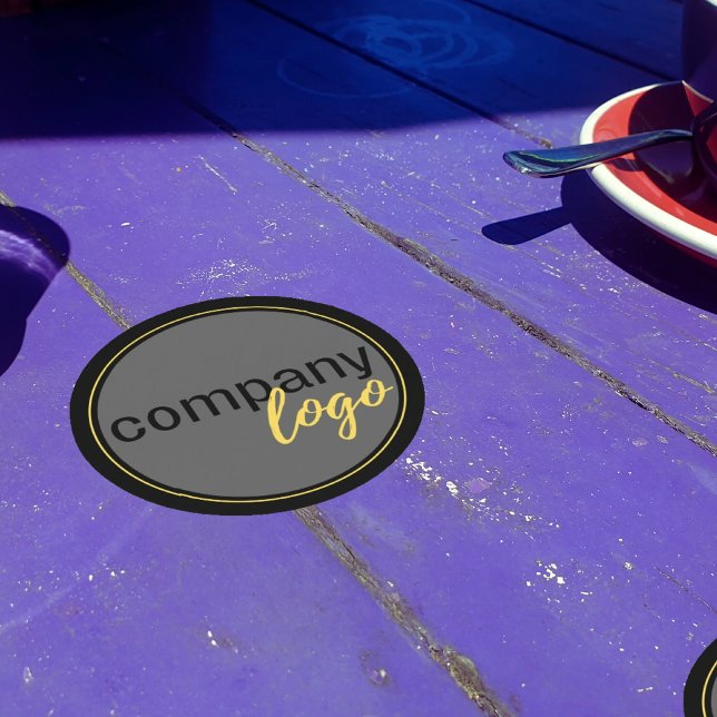 MINIMAL COMPANY BUSINESS LOGO PROMOTIONAL BLACK ROUND PAPER COASTER (Creator Uploaded)
