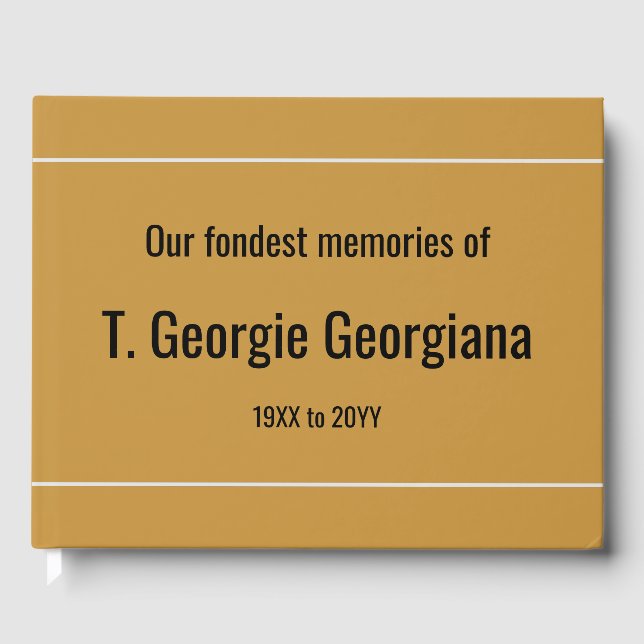 Minimal, Conservative Sympathy Guestbook (Front)