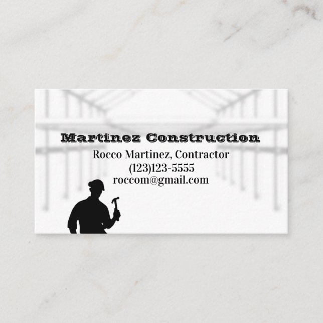 Minimal Construction Business Card (Front)