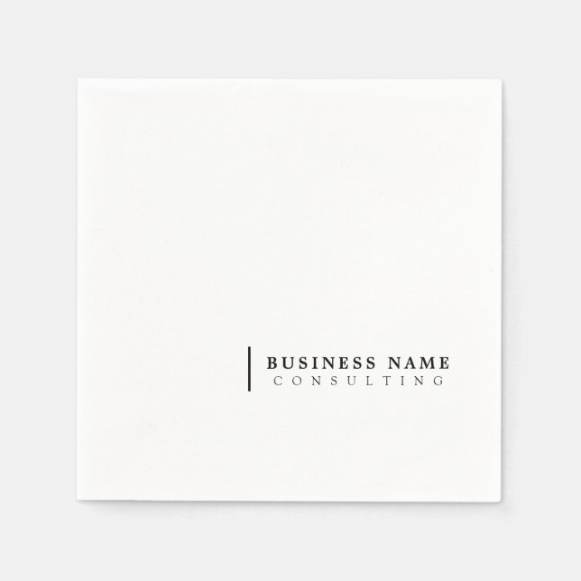 Minimal Consulting Company Modern Typography Napkin (Front)