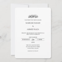 Minimal Contemporary Black Script Muslim Wedding