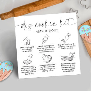 Minimal Cookie Decorating Care Card Elegant Logo