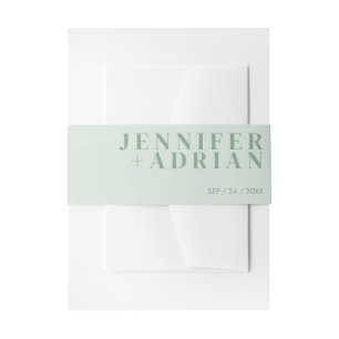 Minimal Cool Mint Invitation Belly Band