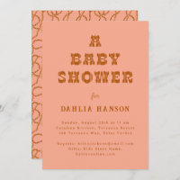 Minimal Coral Brown Western Baby Shower