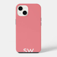 Minimal Coral Pink Modern Initial Monogram