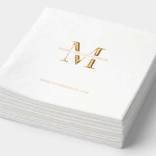 Minimal Corporate Event Business Logo Custom Foil Napkins