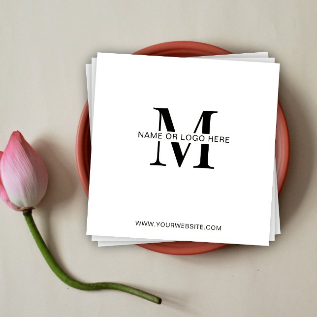Minimal Corporate Event Business Logo Custom Napkin (Simple branded business napkins with your monogram, business name or logo)