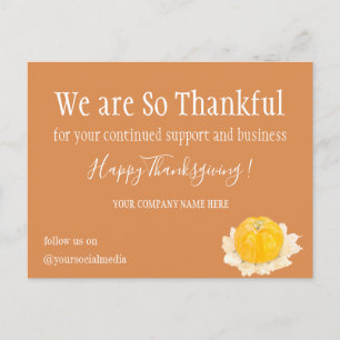 Minimal Corporate Happy Thanksgiving Holiday Postcard
