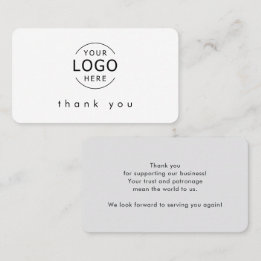 Minimal Corporate Thank You Business Card Insert
