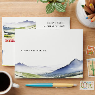 Minimal Country Spring Floral Landscape Address Envelope
