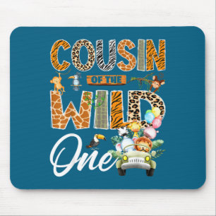 Minimal Cousin Wild One 1st Birthday Mouse Pad