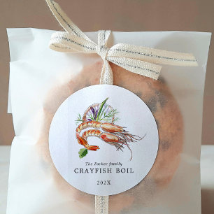 Minimal Crawfish Boil Classic Round Sticker