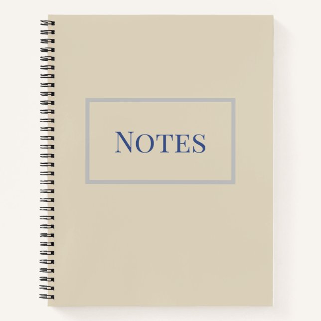 Minimal Cream and Blue Notebook (Front)