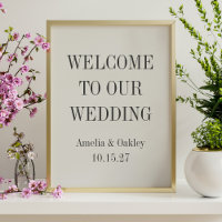 Minimal Cream Black Elegant Wedding Welcome