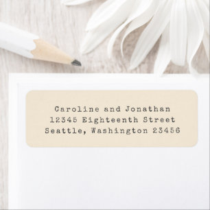 Minimal Cream Retro Typewriter Font Return Address Label