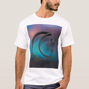 Minimal Crescent Moon & Stars Aesthetic. T-Shirt