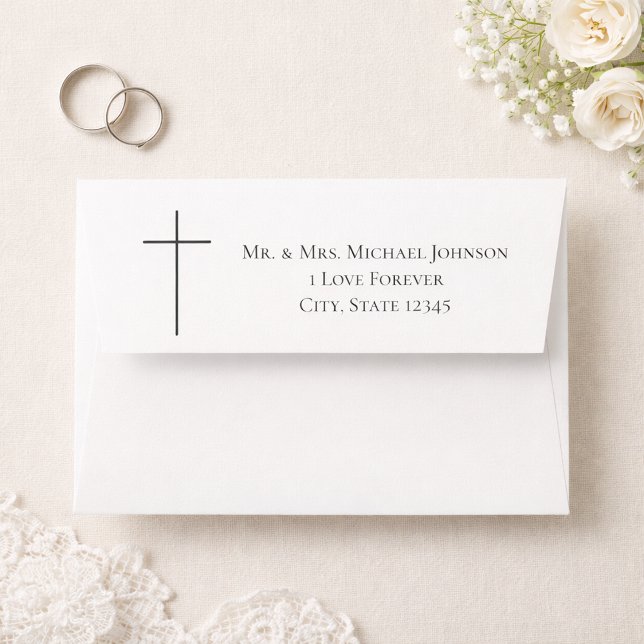 Minimal Cross Christian Wedding Envelope (Creator Uploaded)