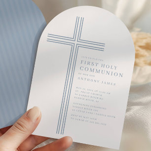 Minimal Cross Holy Communion Invitation