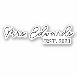 Minimal Cursive Mrs. Custom Last Name Wedding Gift