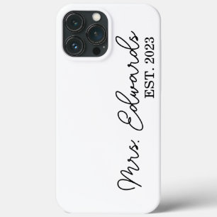 Minimal Cursive Mrs. Custom Last Name Wedding Gift iPhone 13 Pro Max Case