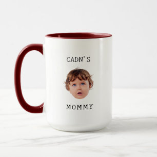 Minimal Custom Baby Face for Mommy Birthday Gifts  Mug