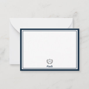 Minimal Custom Monogram Name Royal Crest Emblem Card