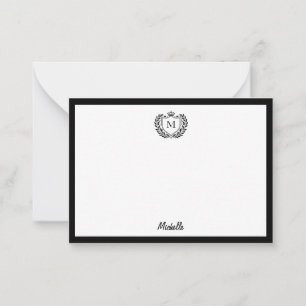 Minimal Custom Monogram Name Royal Crest Emblem    Card