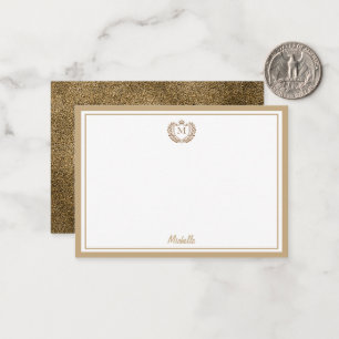 Minimal Custom Monogram Name Royal Crest Emblem Card