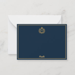 Minimal Custom Monogram Name Royal Crest Emblem    Card