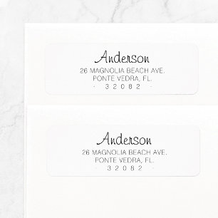 Minimal Custom Return Address 04 . Script Font . Label