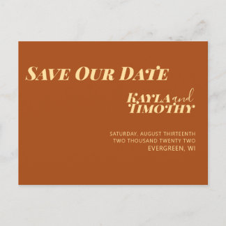 Minimal Custom Save The Date Wedding Postcard
