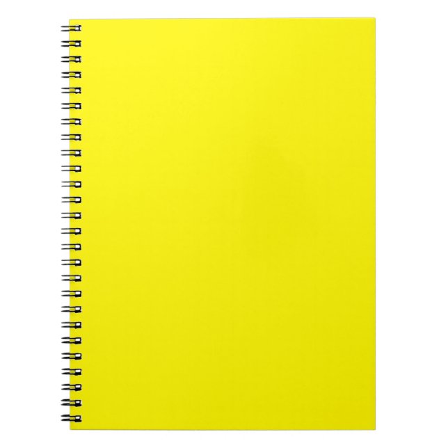 Minimal Custom Solid Lemon Yellow Spiral Notebook (Front)
