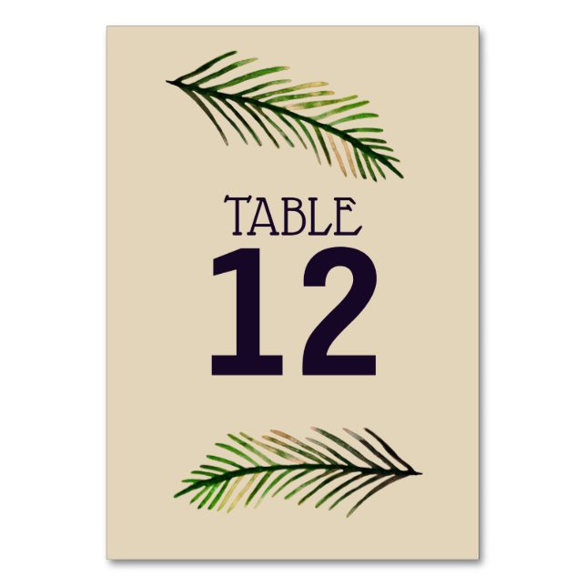 Minimal Custom table  Number Card (Front)