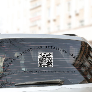 Minimal Custom Text QR Code Business Car Truck