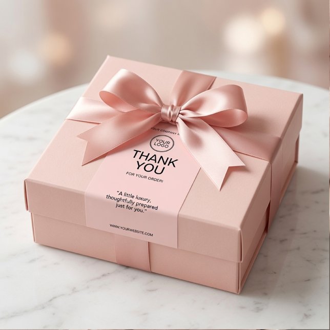 Minimal Custom Thank You Shipping Label with Logo  (Creator Uploaded)