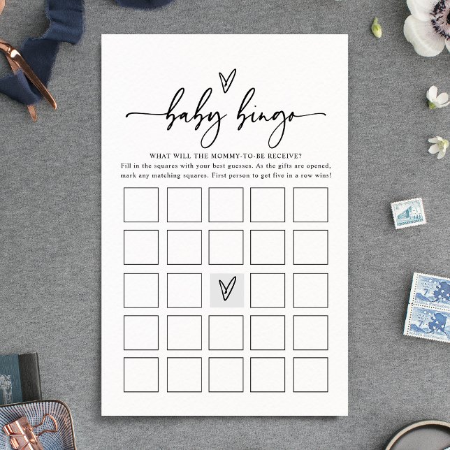 Minimal Cute Baby Bingo Baby Shower Game (Creator Uploaded)