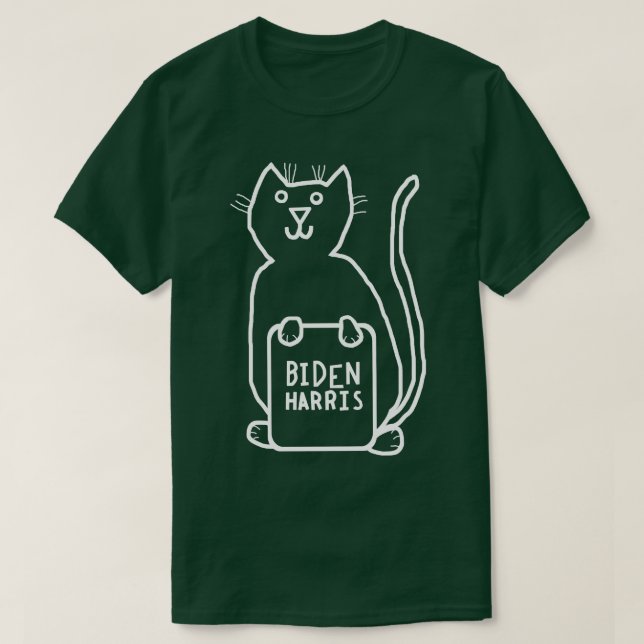 Minimal Cute Cat  Supporter T-Shirt (Design Front)
