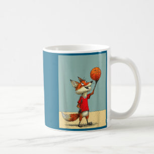 Minimal Cute Fox Sports Funny Basketball Coffee Mug