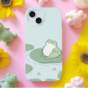 Minimal cute frog iPhone 15 case