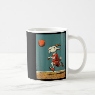 Minimal Cute Goat Animal Funny Basketball Coffee Mug