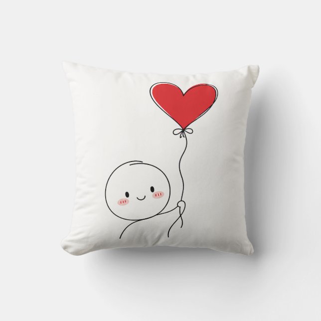 Minimal Cute Love Doodle Cushion (Front)