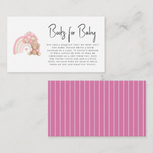 Minimal cute pink modern teddy bear enclosure card