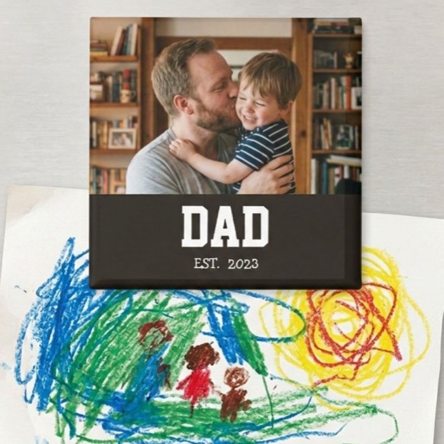 Minimal Dad Established Father's Day Gift Magnet (Creator Uploaded)