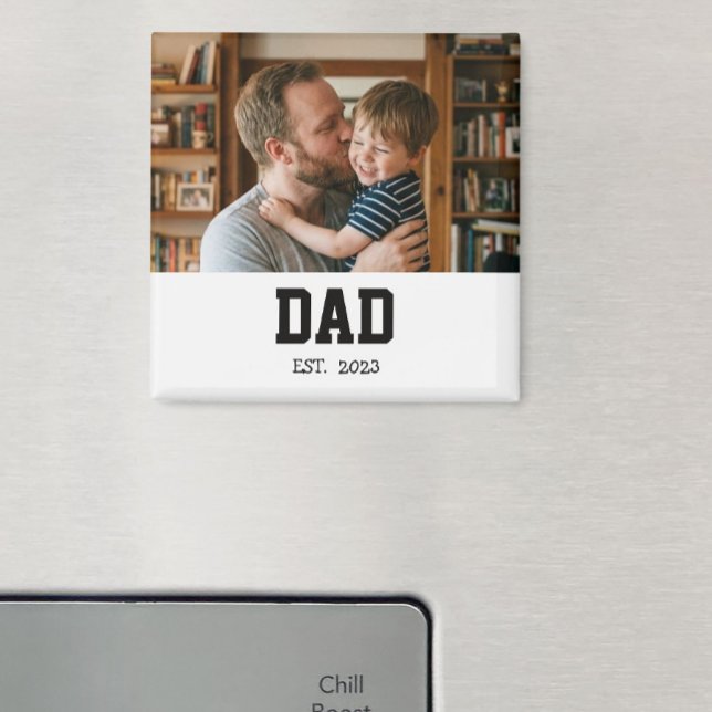 Minimal Dad Established Father's Day Gift Magnet (Creator Uploaded)