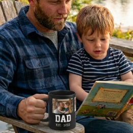 Minimal Dad Established Photo Father's Day Gift  Coffee Mug