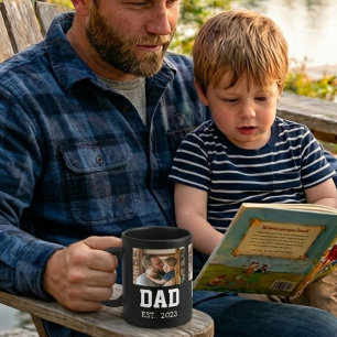 Minimal Dad Established Photo Father's Day Gift  Coffee Mug