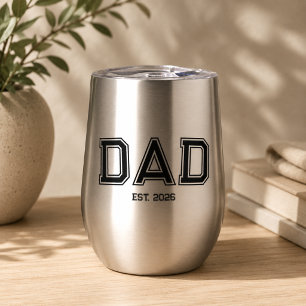 Minimal Dad Established Year New Father Gift