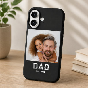 Minimal Dad Established Year New Father Photo iPhone 16 Case