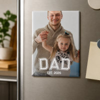 Minimal Dad Established Year New Father Photo Gift